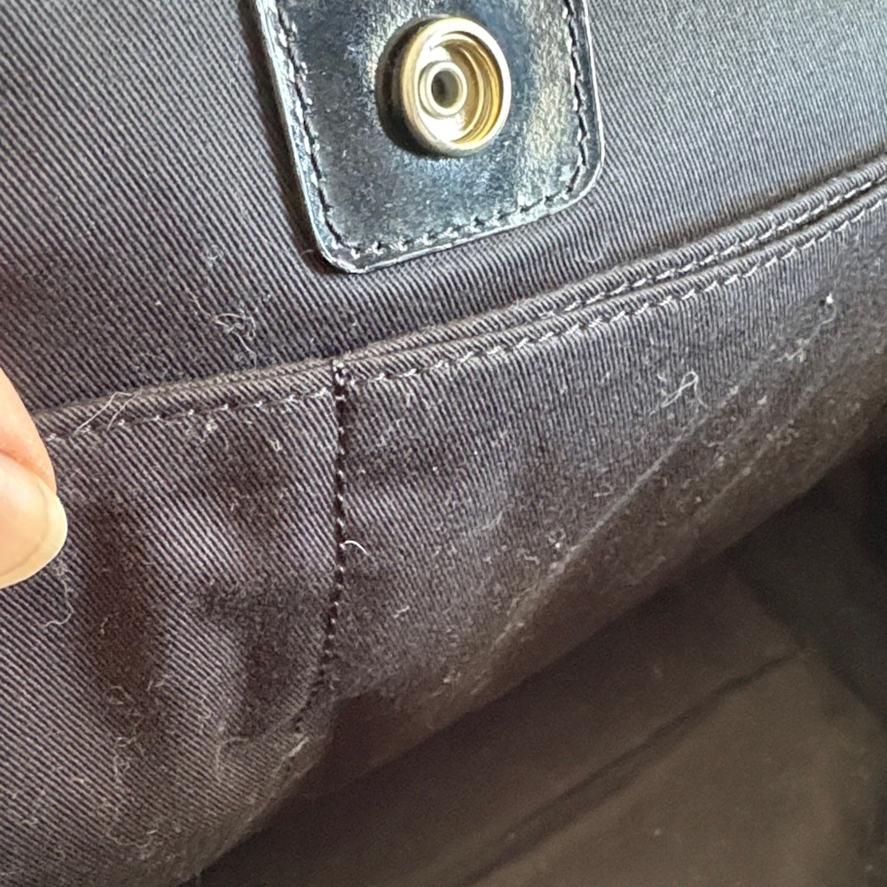 Lands' End Black and Cream Tote Bag - Picture 6 of 11